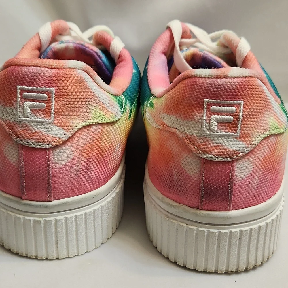 Fila Tie-Dye Panache Sandblast Colorful Rainbow Platform Sneakers (W Size 9)